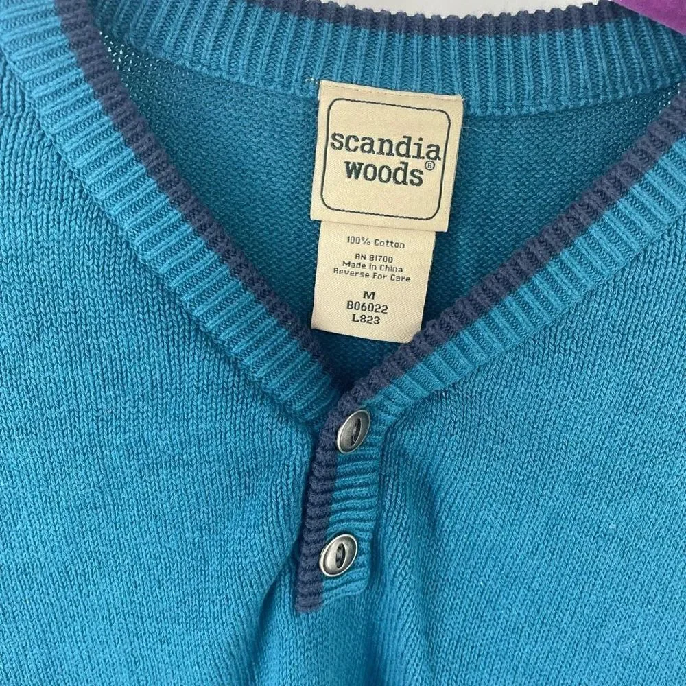 Scandia Woods mens V-neck Ribbed Knit Sweater Size M
